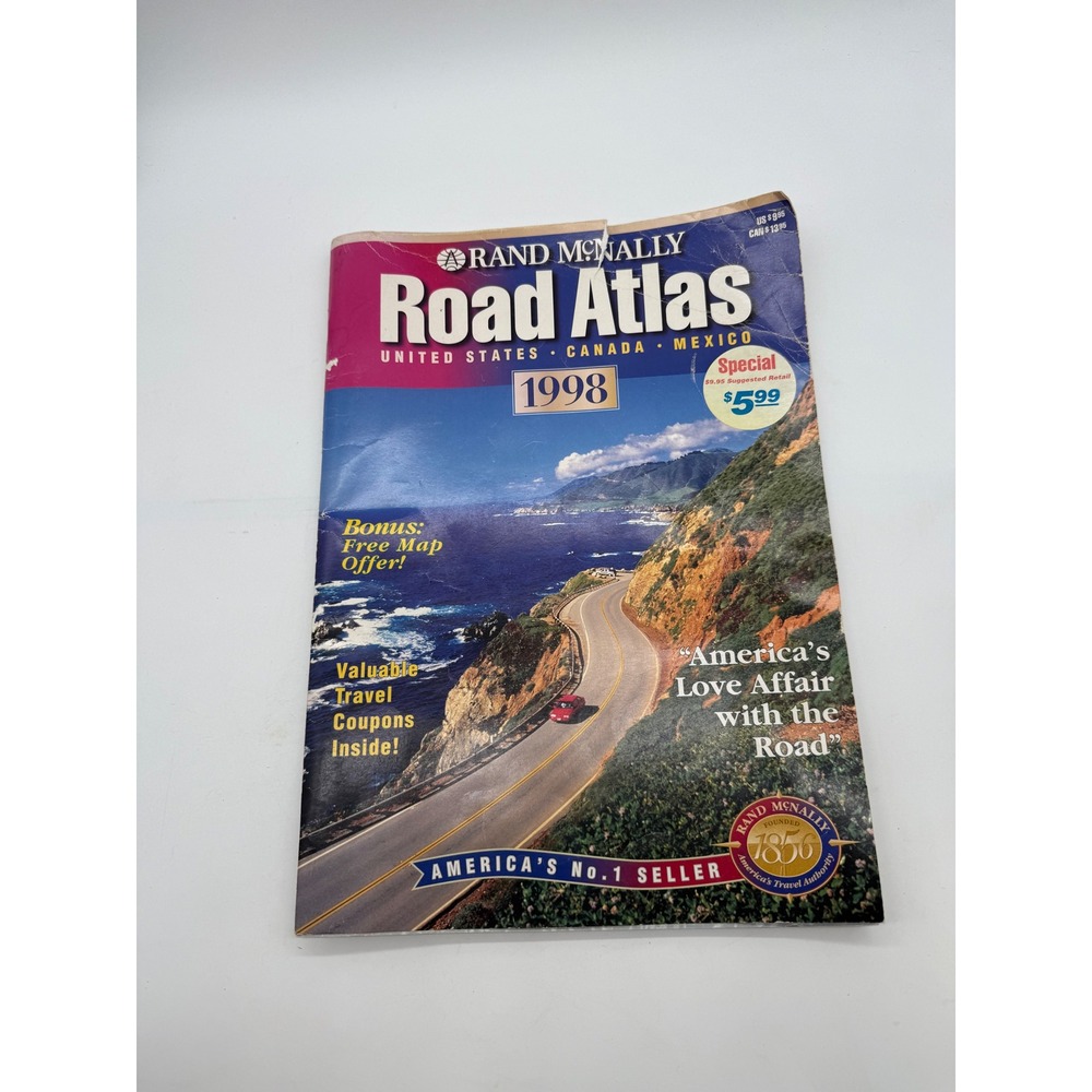 Rand McNally Road Atlas 1998‎ United States. Travel Map- folded corners